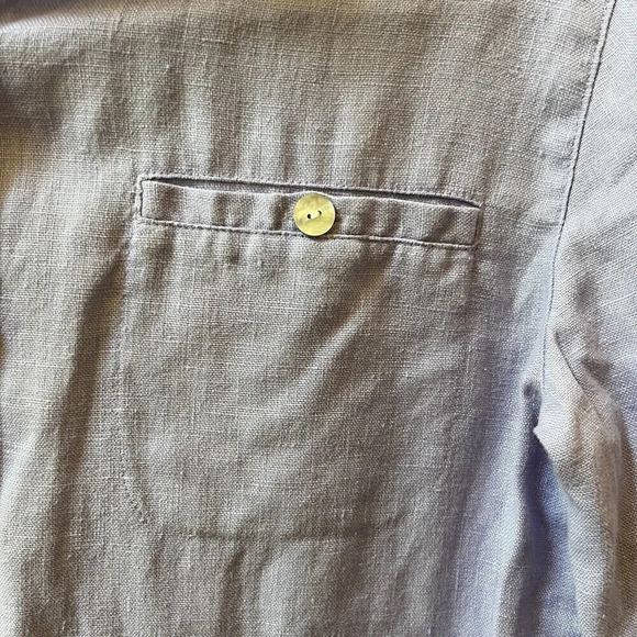 Vtg Chico’s Women’s Lilac Linen Top S 4 Long Sleeve Tunic Collared Blouse Purple - Picture 3 of 9